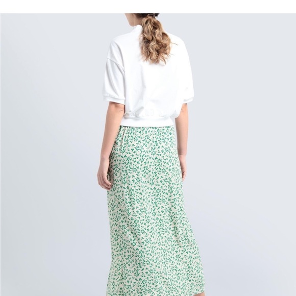 GANNI Green Floral Wrap Skirt - Picture 3 of 6
